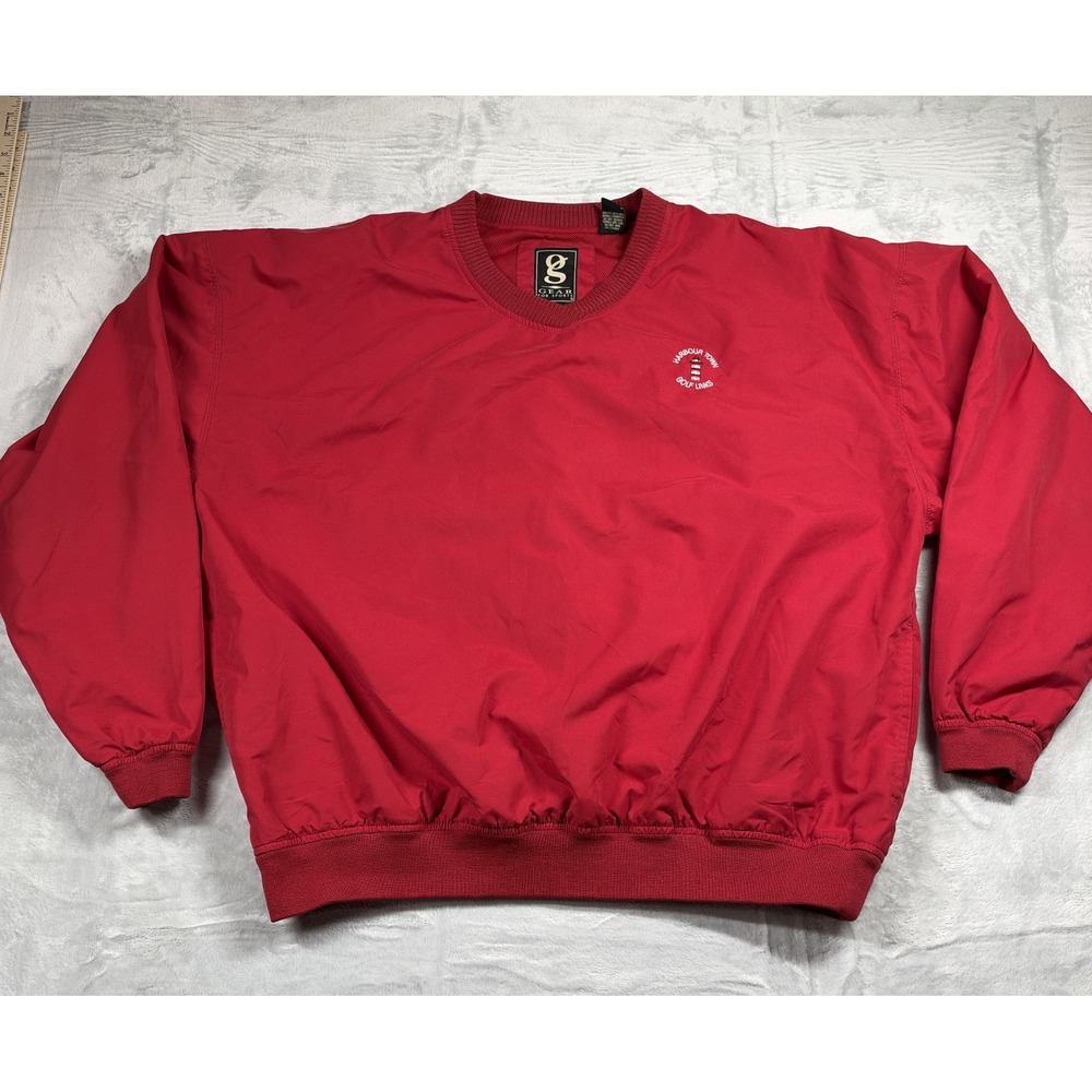 Vintage Gear For Sports Harbour Town Golf Links Windbreaker Mens XL Red Golf